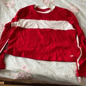 Hollister long sleeve shirt (red and white)